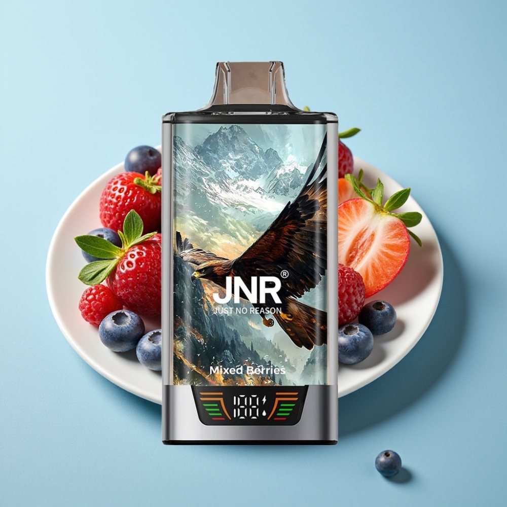 JNR Falcon Pro 28000 Chile Vape Desechable con 30ml, 950mAh, 28000 Caladas, 5% Nicotina, Pantalla Inteligente, Doble Malla, USB-C, MTL, Mezcla de Bayas
