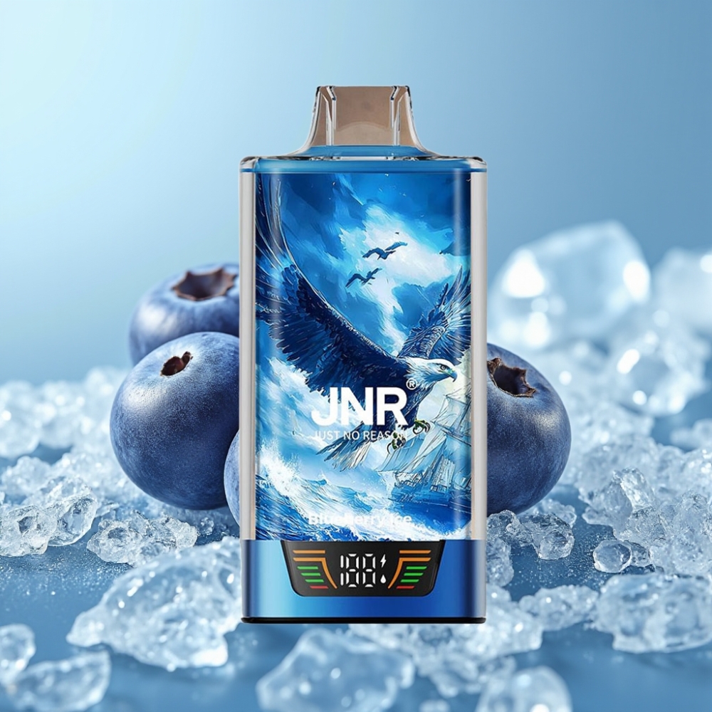 JNR Falcon Pro 28000 Desechable Chile Vape: 30ml, 950mAh, 28000 Caladas, 5% Nicotina, Pantalla Inteligente, Doble Malla, USB-C, MTL, Sabor Blueberry Ice