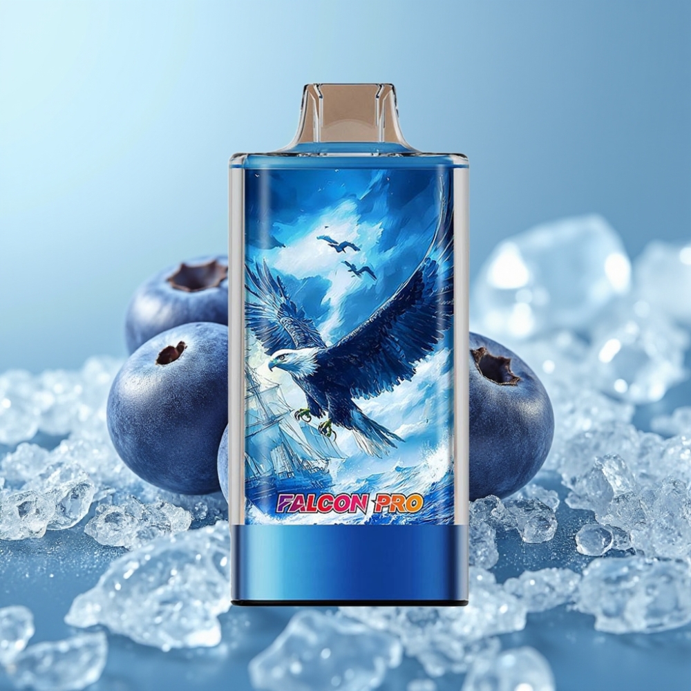 JNR Falcon Pro 28000 Desechable Chile Vape: 30ml, 950mAh, 28000 Caladas, 5% Nicotina, Pantalla Inteligente, Doble Malla, USB-C, MTL, Sabor Blueberry Ice