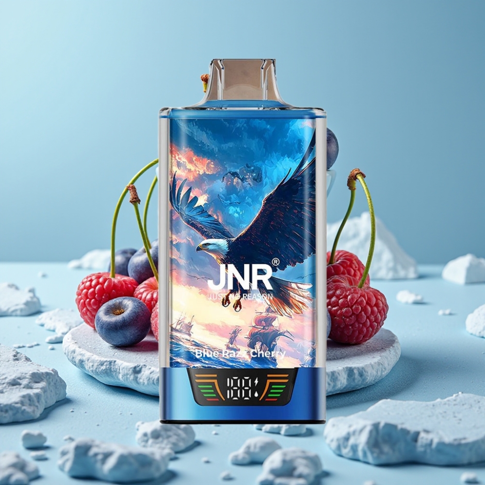 JNR Falcon Pro 28000 Desechable Chile Vape Blue Razz Cherry – 30ml, 950mAh, 28000 Caladas, 5% Nicotina, Pantalla Inteligente, Doble Malla, USB-C, MTL