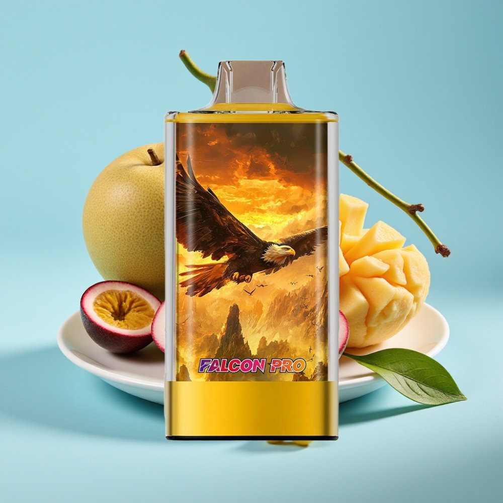 JNR Falcon Pro 28000 Vape Desechable Chile vape Mango Maracuyá 30ml 28000 Caladas 5% Nicotina Pantalla Inteligente Dual Mesh USB-C MTL
