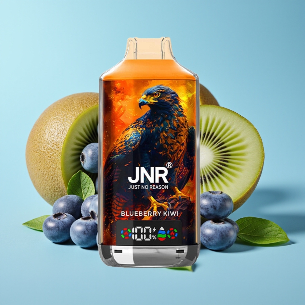 JNR Falcon X 18000 Puffs Chile vape: Arándano Kiwi, 18000 Caladas, Batería 750mAh, 24ml, Doble Malla, Pantalla Digital, Carga Tipo-C, Nicotina 0%/2%/5%