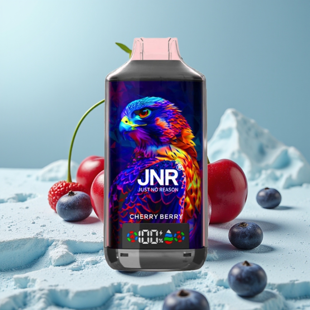 JNR Falcon X 18000 Puffs Chile vape Cereza Baya 750mAh 24ml Dual Mesh Coil Pantalla Digital Carga Tipo-C 0%2%5%