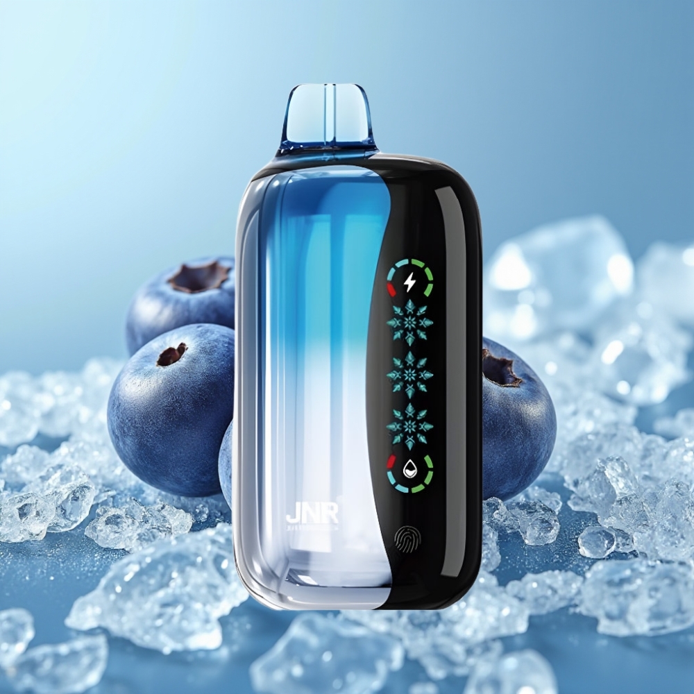 JNR Flex Ice 21000 Puffs Desechable Chile Vape Blueberry Ice con Ice Ajustable, 26ml de E-líquido, Flujo de Aire Personalizable y Pantalla Táctil