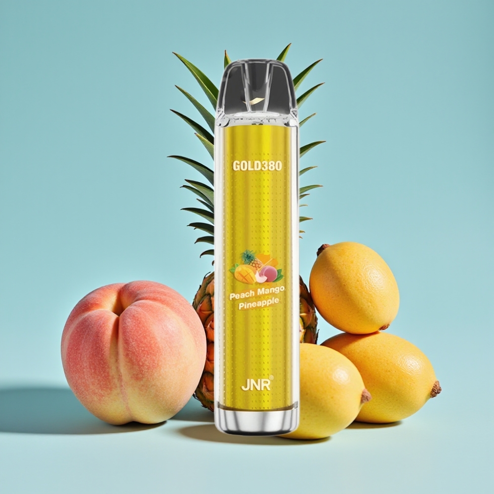 JNR Gold380 6000 Caladas Chile Vape Sabor Durazno Mango Piña, Batería 1500mAh, Bobina Mesh 1.0ohm, 13ml Capacidad, Nicotina 0% 2% 5%