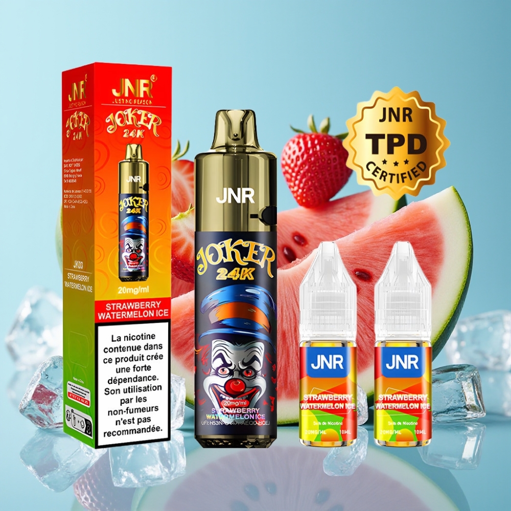 JNR Joker 24K Puffs Chile vape Desechable Recargable Fresa Sandía Hielo: 2+10ml