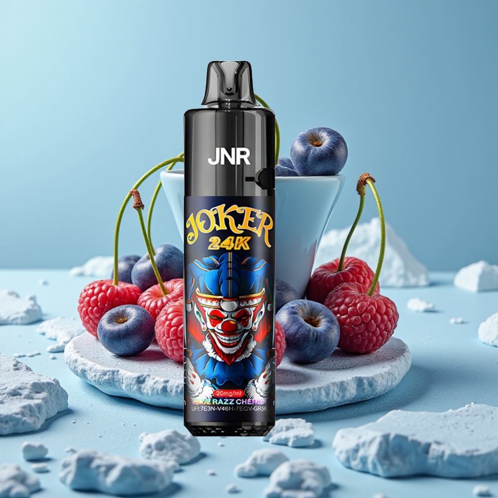 JNR Joker 24K Puffs Desechable Chile Vape Blue Razz Cereza con 2+10ml Recargable