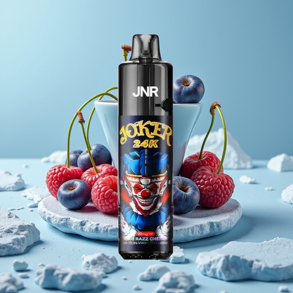 JNR Joker 24K Puffs Desechable Chile Vape Blue Razz Cereza con 2+10ml Recargable