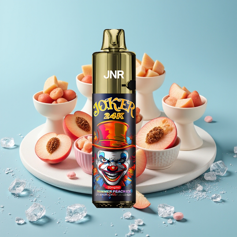 JNR Joker 24K Puffs Desechable Chile Vape - Durazno Helado de Verano, 2+10ml Recargable, 800mAh, 24000 Caladas, 2% Nicotina