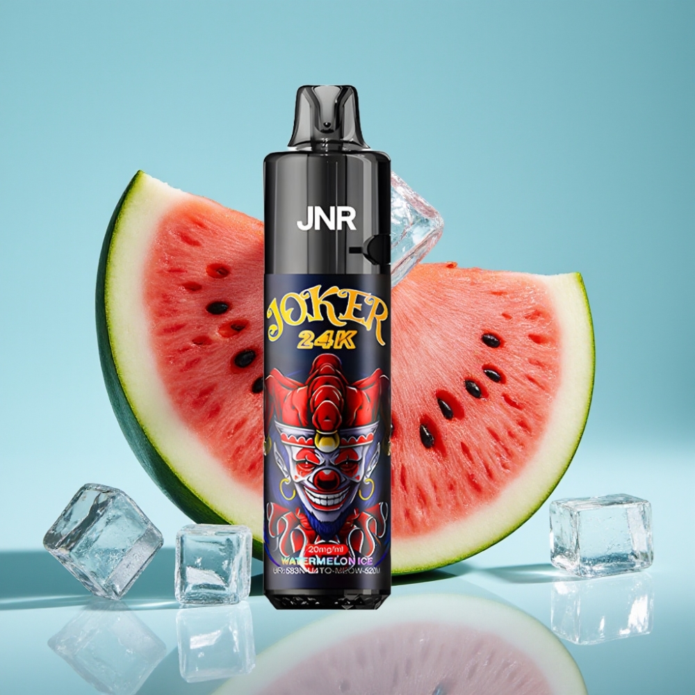 JNR Joker 24K Puffs Desechable Chile Vape Pod Recargable 2+10ml, Niveles de E-líquido Visibles, Batería 800mAh, Carga Type-C, Sabor Sandía Helada, 2% Nicotina