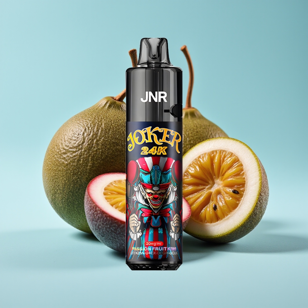 JNR Joker 24K Puffs Disposable Vape Chile vape Maracuyá Kiwi, 2+10ml Recargable, 800mAh, Luz LED, Tipo-C, 24000 Caladas, 2% Nicotina