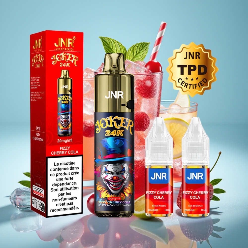 JNR Joker 24K Puffs Vape Desechable Chile vape Cereza Cola Fizzy
