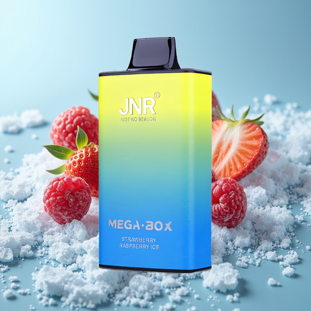 JNR Mega Box 25000 Puffs Chile Vape Desechable Fresa Frambuesa Hielo – 30ml, 850mAh, Doble Bobina Malla, Carga Rápida Type-C, 2% Nicotina