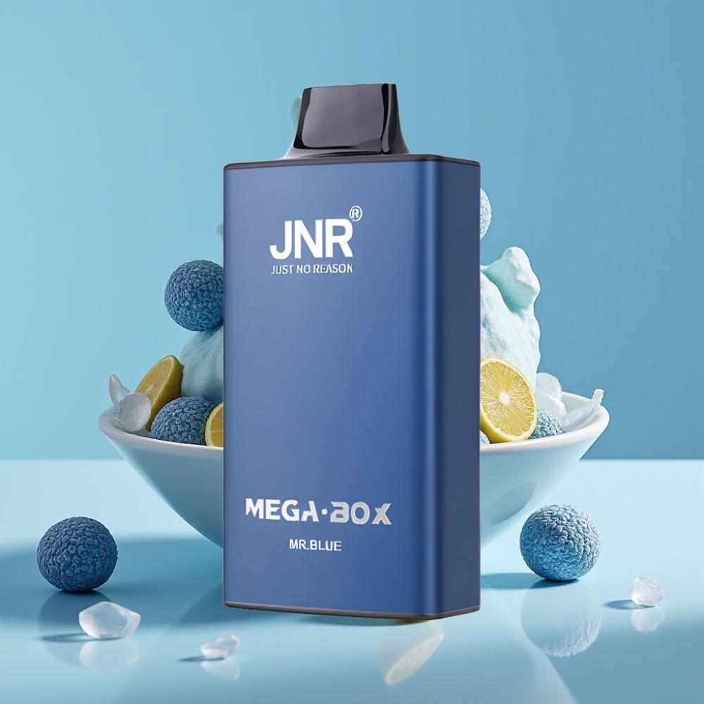 JNR Mega Box 25000 Puffs Desechable Chile Vape Mr Blue – 30ml Capacidad, 850mAh Batería, Doble Malla, Carga Rápida Type-C, 2% Nicotina