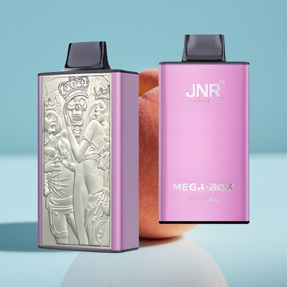JNR Mega Box 25000 Puffs Vape Desechable Chile vape Durazno Jugoso, 30ml, 850mAh, Carga Rápida Type-C, Doble Malla, 2% Nicotina