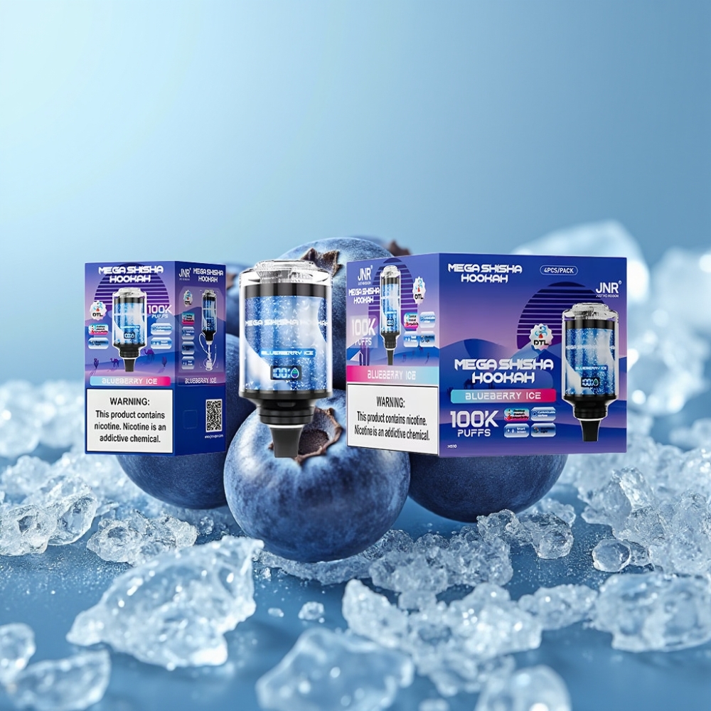 JNR Mega Shisha Hookah 100K Chile Vape Compatibilidad Escritorio Blueberry Ice 60ml 2200mAh Pantalla Inteligente
