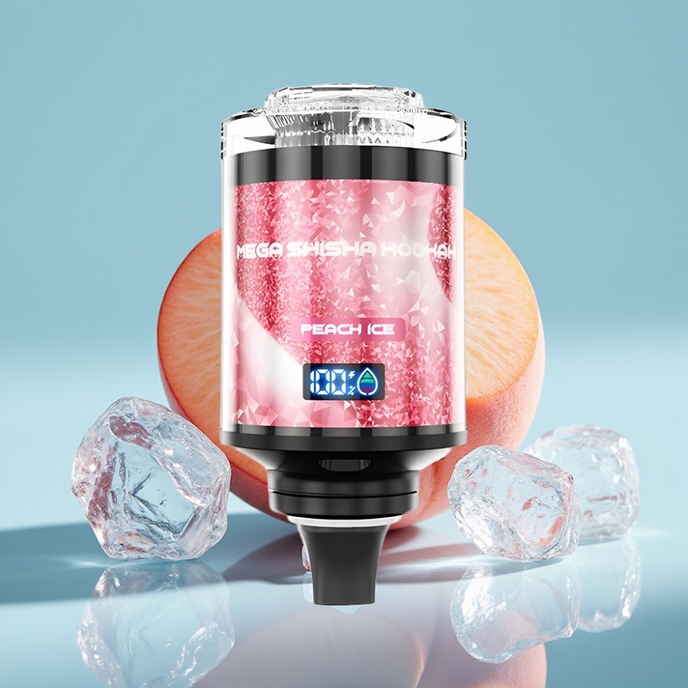 JNR Mega Shisha Hookah 100K Chile vape Compatibilidad con Escritorio 60ml 2200mAh Durazno Hielo