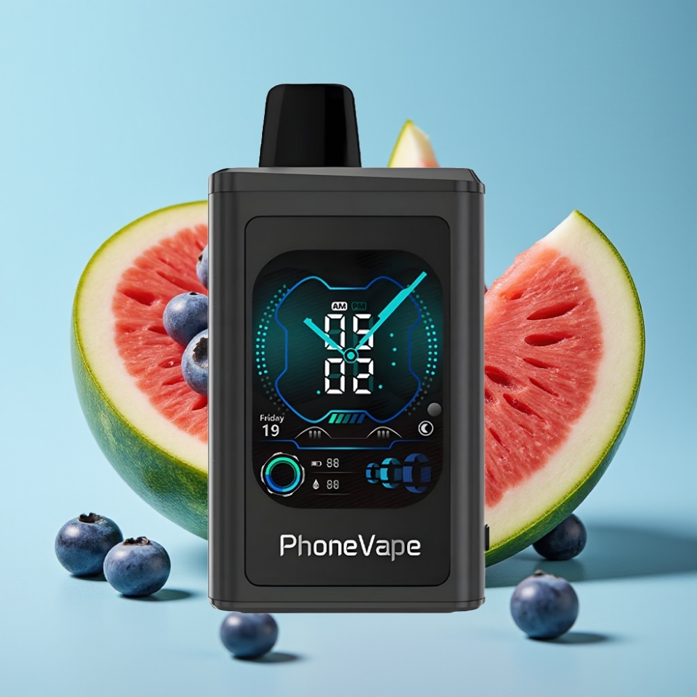 JNR PhoneVape 30000 caladas Chile vape Recargable Tipo-C 850mAh, Modo Turbo, Flujo de Aire Ajustable, Control por App, Sabor Arándano Sandía, Nicotina 2%,5%