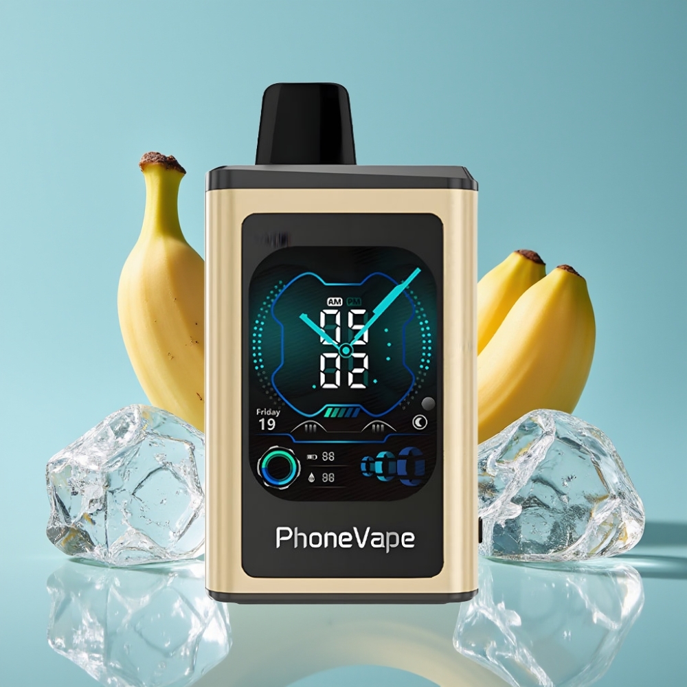 JNR PhoneVape 30000 caladas Vape Desechable Banana Ice Chile vape con Batería Recargable 850mAh Tipo-C
