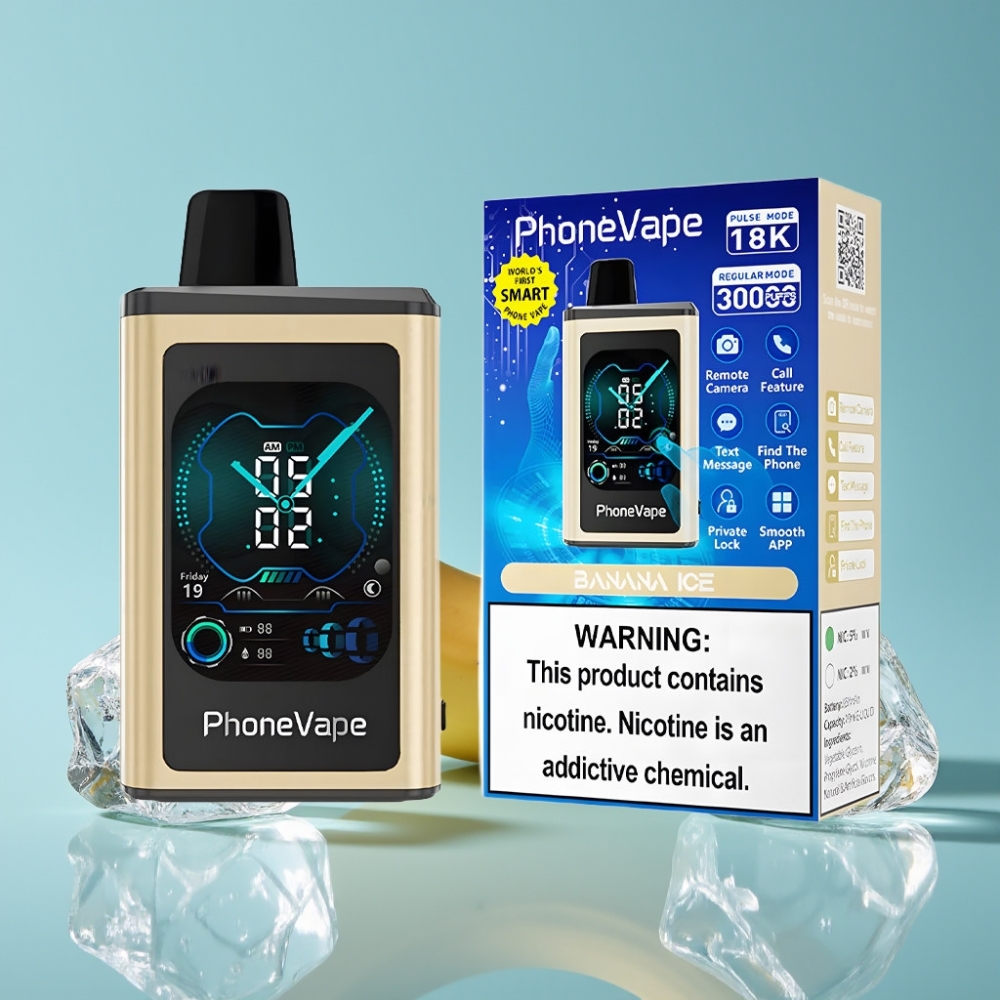 JNR PhoneVape 30000 caladas Vape Desechable Banana Ice Chile vape con Batería Recargable 850mAh Tipo-C