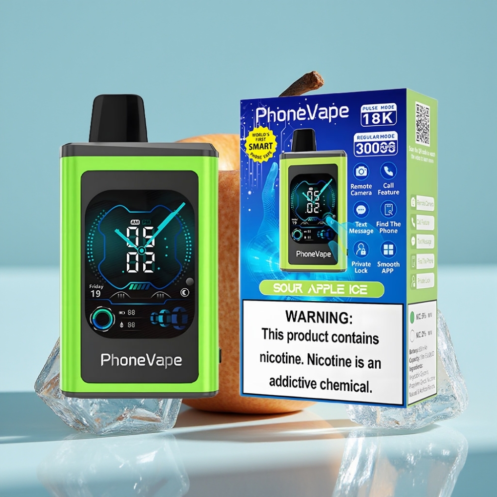 JNR PhoneVape 30000 caladas Vape Desechable Chile vape Manzana Ácida Helada