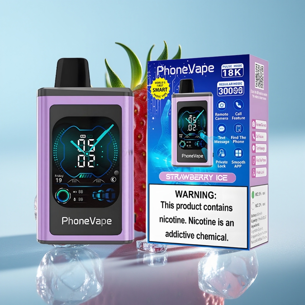 JNR PhoneVape 30000 chupadas Chile vape Desechable Fresa Hielo con Batería 850mAh Tipo-C Recargable