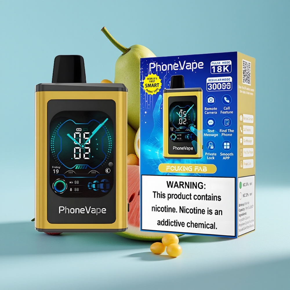 JNR PhoneVape 30000 puffs Chile vape Desechable con Batería 850mAh Recargable, Modo Turbo, Flujo de Aire Ajustable, Control por App, Sabor: Fucking Fab