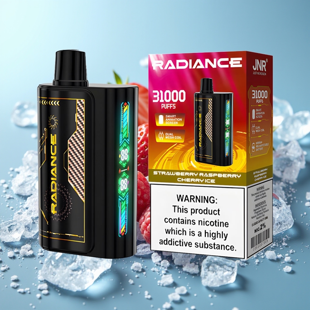JNR Radiance 31000 Puffs Chile Vape Desechable FRESA FRAMBUESA CEREZA HIELO: 28ml