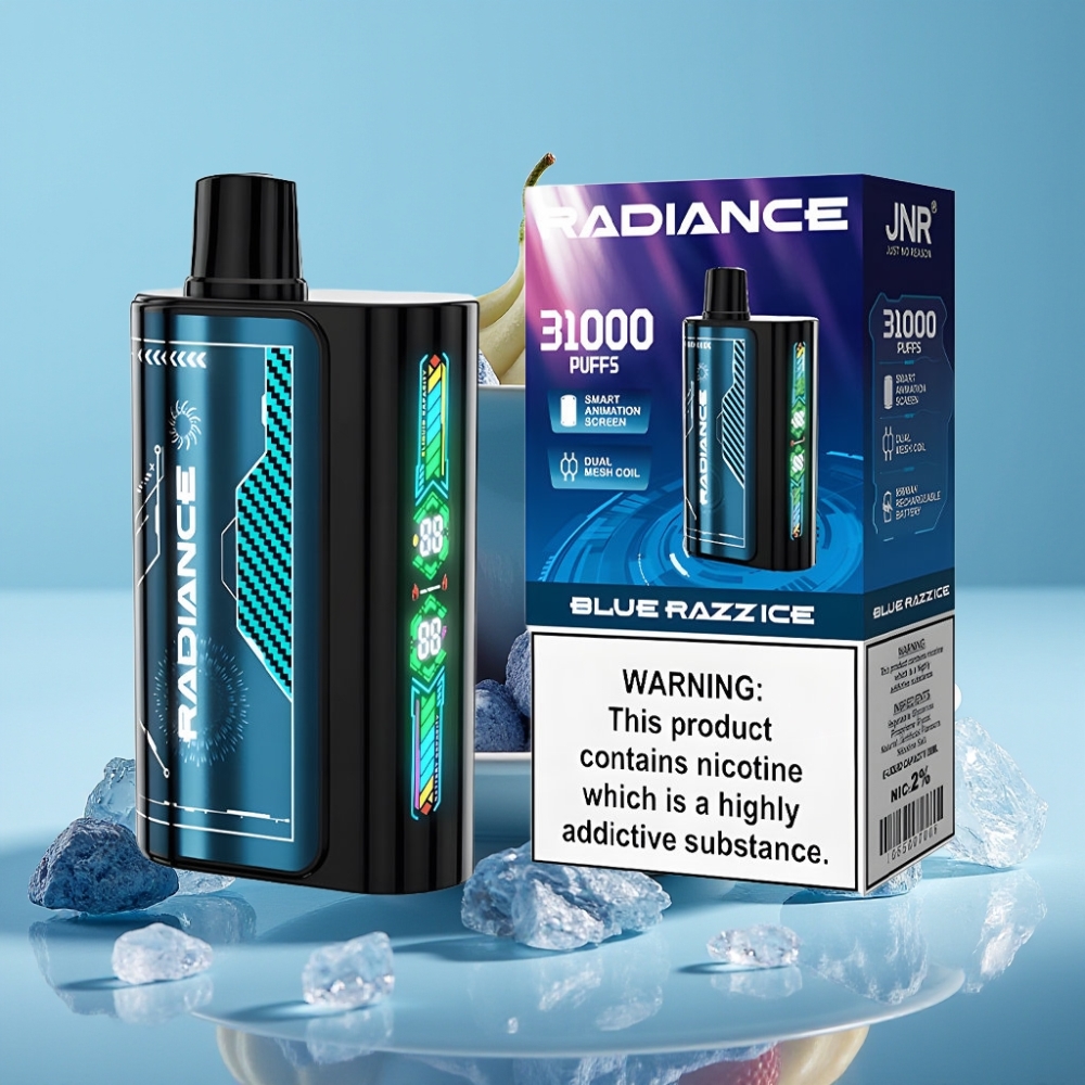 JNR Radiance 31000 Puffs Desechable Chile vape BLUE RAZZ ICE: 28ml E-líquido