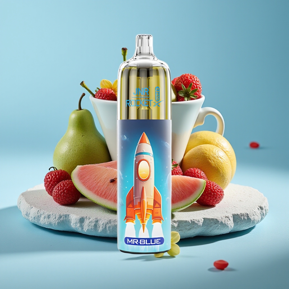 JNR Rocket-X 12400 Puffs Chile vape Desechable Aire Ajustable Luces RGB Bobina Mesh 1.2ohm Batería 850mAh 25ml Carga Rápida Type-C Nicotina 0% 2% 5% Mr. Blue