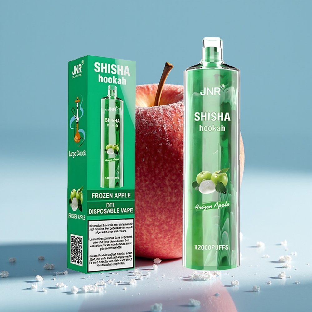 JNR Shisha Hookah 12000 Puffs Chile Vape Desechable Manzana Congelada 24ml 750mAh 0.6 Ohm