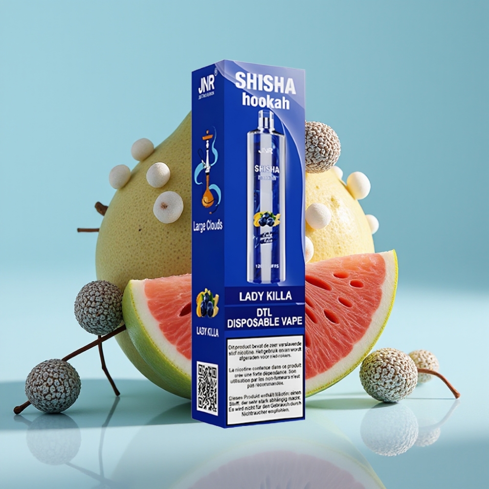 JNR Shisha Hookah 12000 Puffs Disposable Vape Lady Killa Chile vape - 24ml, 750mAh, Tipo-C