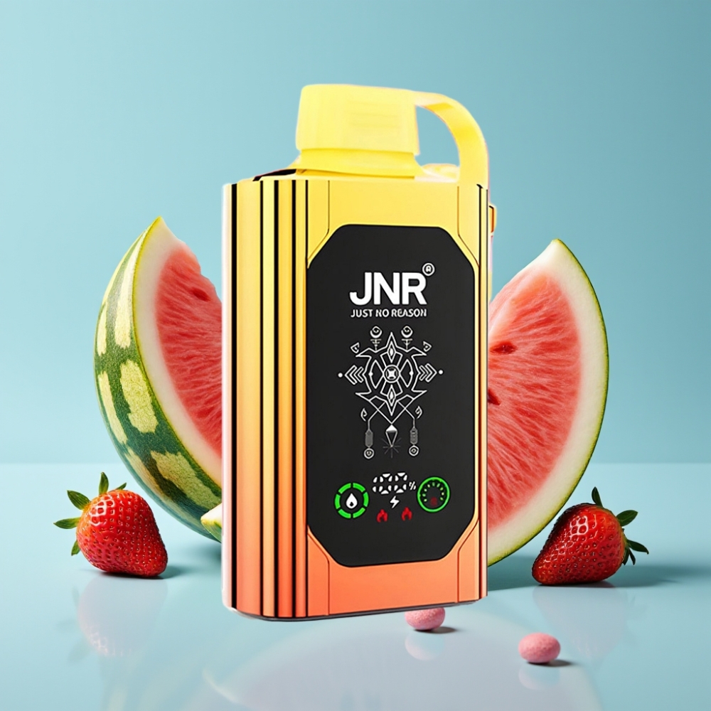 JNR Shisha Hookah Box 20500 Puffs Chile vape con pantalla HD, batería 1000mAh, 25ml, sabor Sandía Fresa Chicle, nicotina 0%,2%,5%