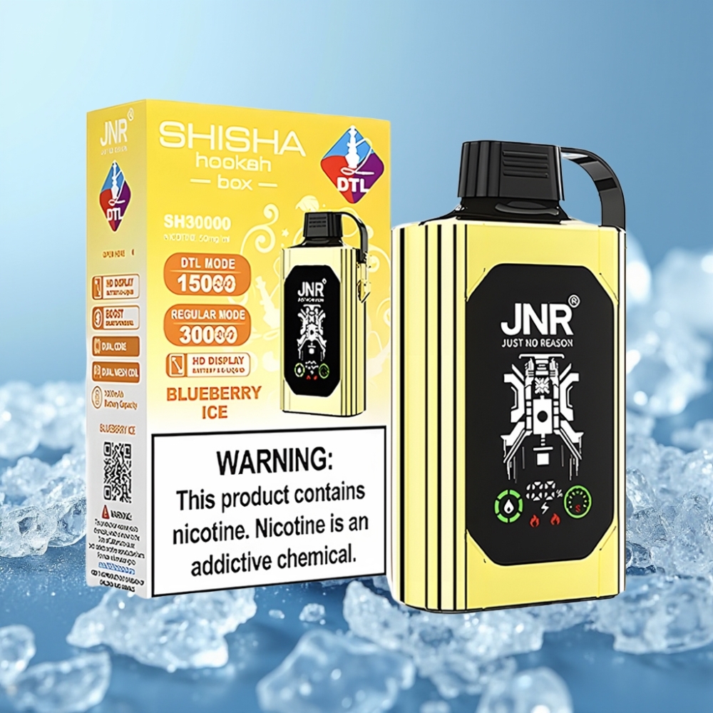 JNR Shisha Hookah Box 20500 Puffs Disposable Vape Chile vape Blueberry Ice HD Display 20500 Puffs 1000mAh 25ml Dual Mesh Coil Type-C 0%2%5%