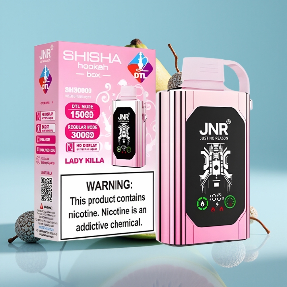 JNR Shisha Hookah Box 20500 Puffs Disposable Vape Chile vape: Pantalla HD Lady Killa
