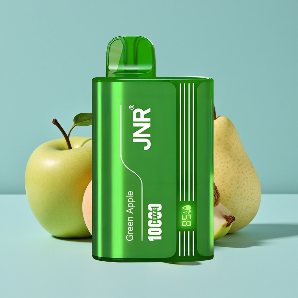 JNR Tank 10000 Puffs Vape Desechable Chile Vape Manzana Verde Durazno Pera, 650mAh, Pantalla Digital, Carga Rápida Type-C, 20ml