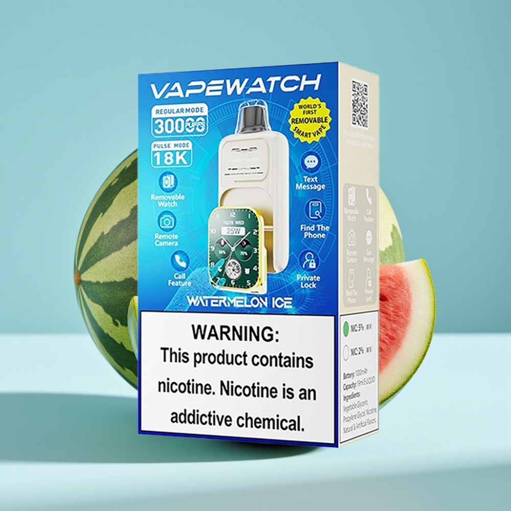 JNR VapeWatch 30000 Puffs Chile Vape Desechable Sandía Hielo - 30.000 caladas (Modo Normal)