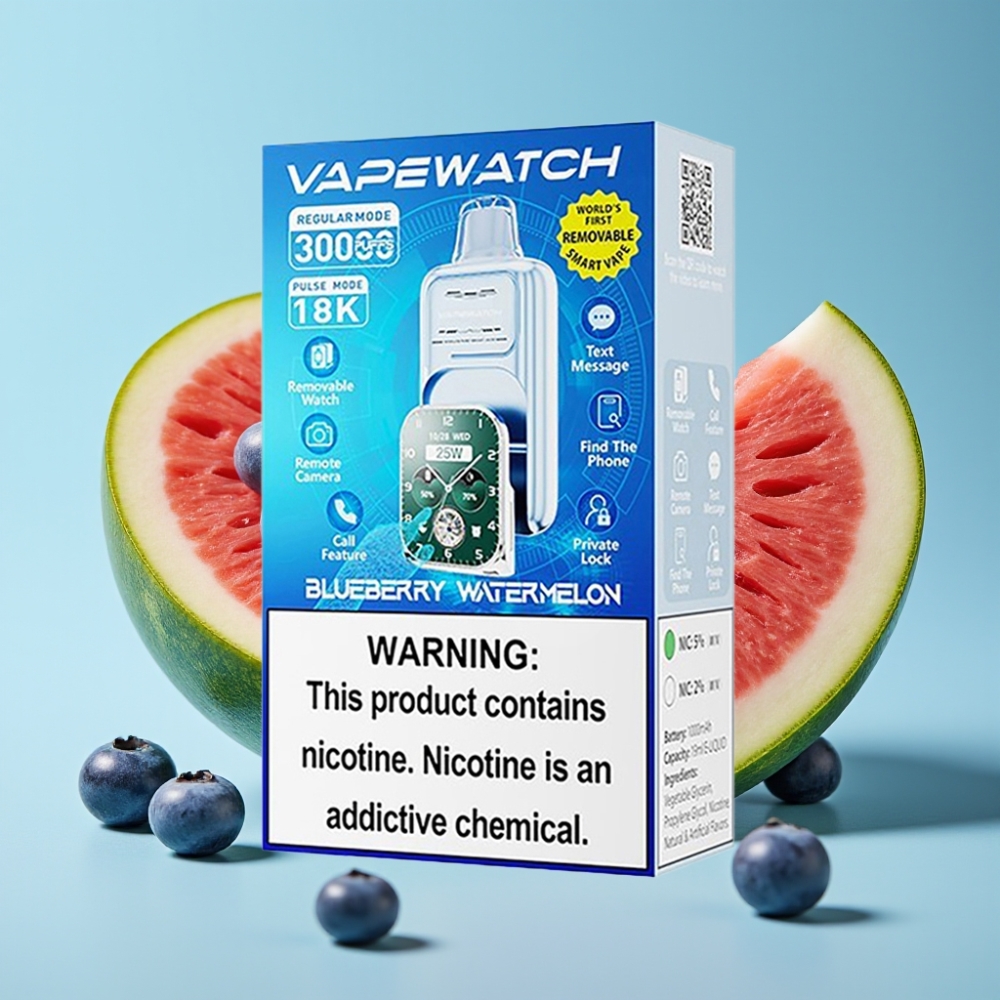 JNR VapeWatch 30000 Puffs Chile vape Desechable Arándano Sandía: 30.000 caladas modo regular