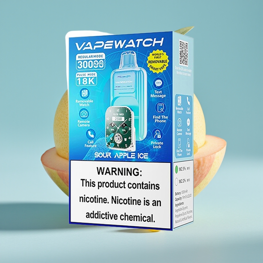 JNR VapeWatch 30000 Puffs Chile vape Desechable Manzana Ácida Helada - 30.000 caladas Modo Regular