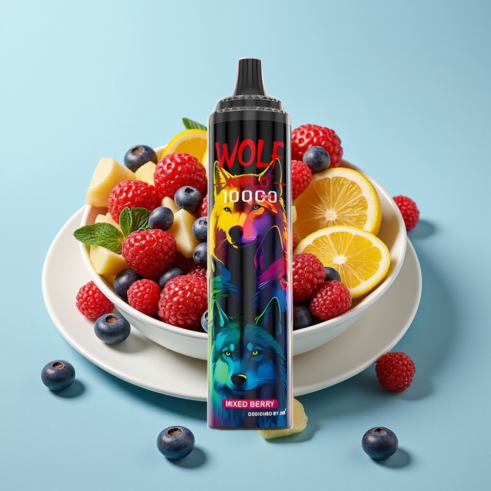 JNR Wolf Niplo 10000 Puffs Chile Vape - Baya Mixta, 20ml, 5% Nicotina, Tipo-C