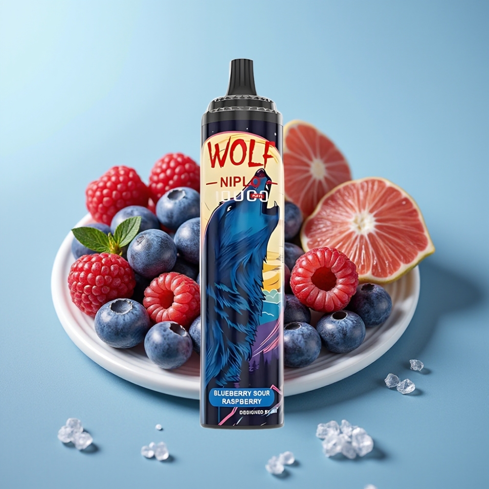 JNR Wolf Niplo 10000 Puffs Chile Vape Desechable Arándano Frambuesa Ácida 20ml 5% Nicotina Tipo-C