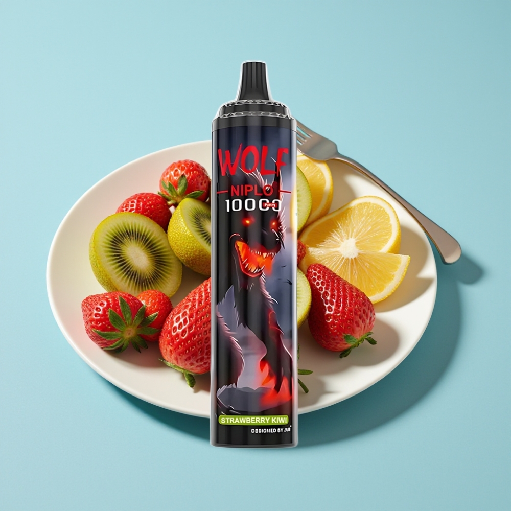 JNR Wolf Niplo 10000 Puffs Chile vape Desechable Fresa-Kiwi 20ml/650mAh Tipo-C