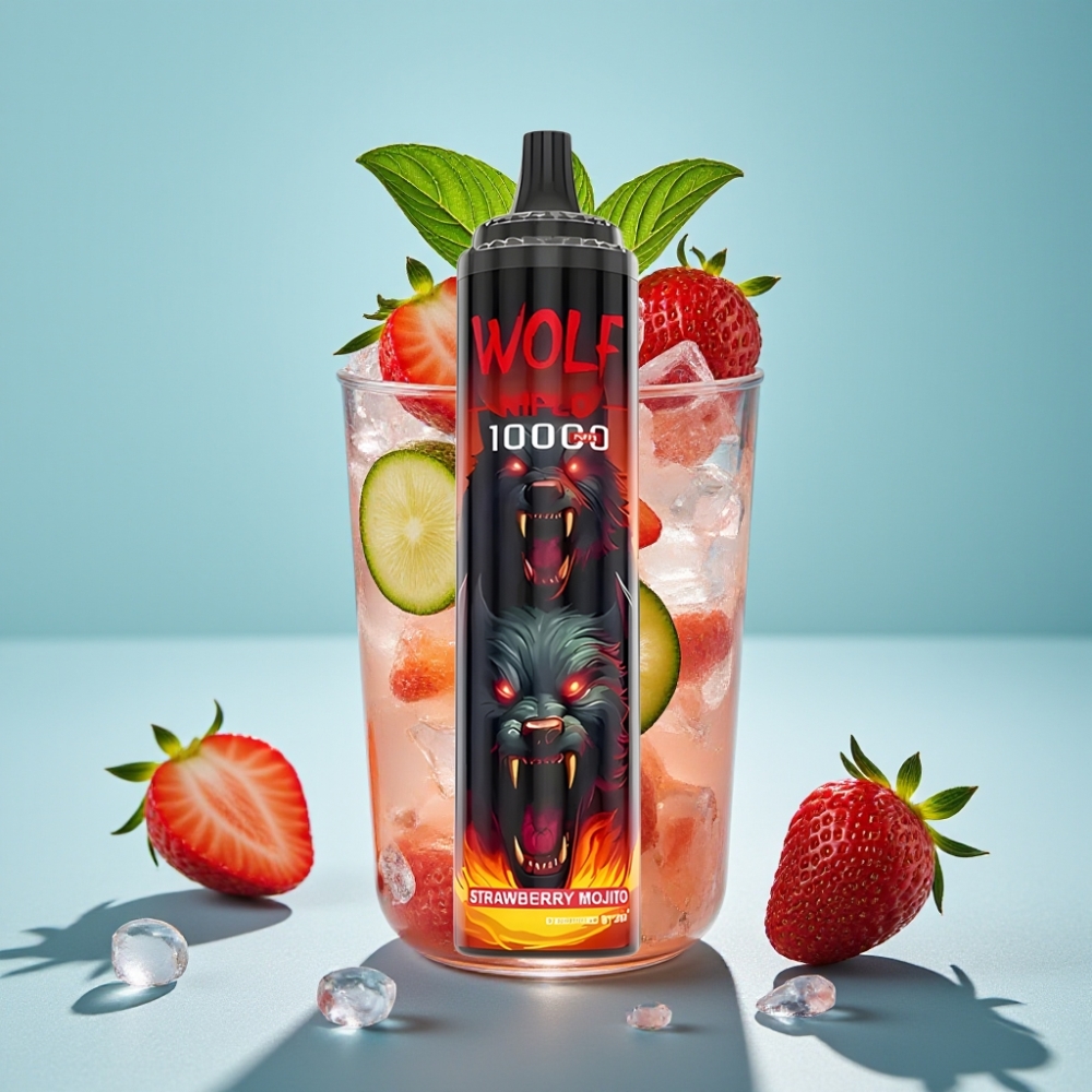 JNR Wolf Niplo 10000 Puffs Chile vape Desechable Fresa Mojito 20ml/650mAh Tipo-C 0%/2%/5%