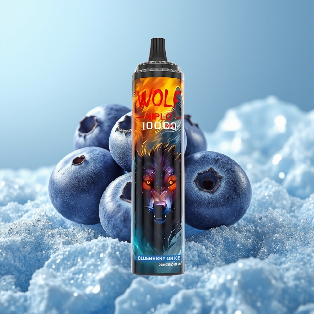JNR Wolf Niplo 10000 Puffs Chile vape Desechable Sabor Arándano con Hielo 20ml 5% Nicotina Tipo-C