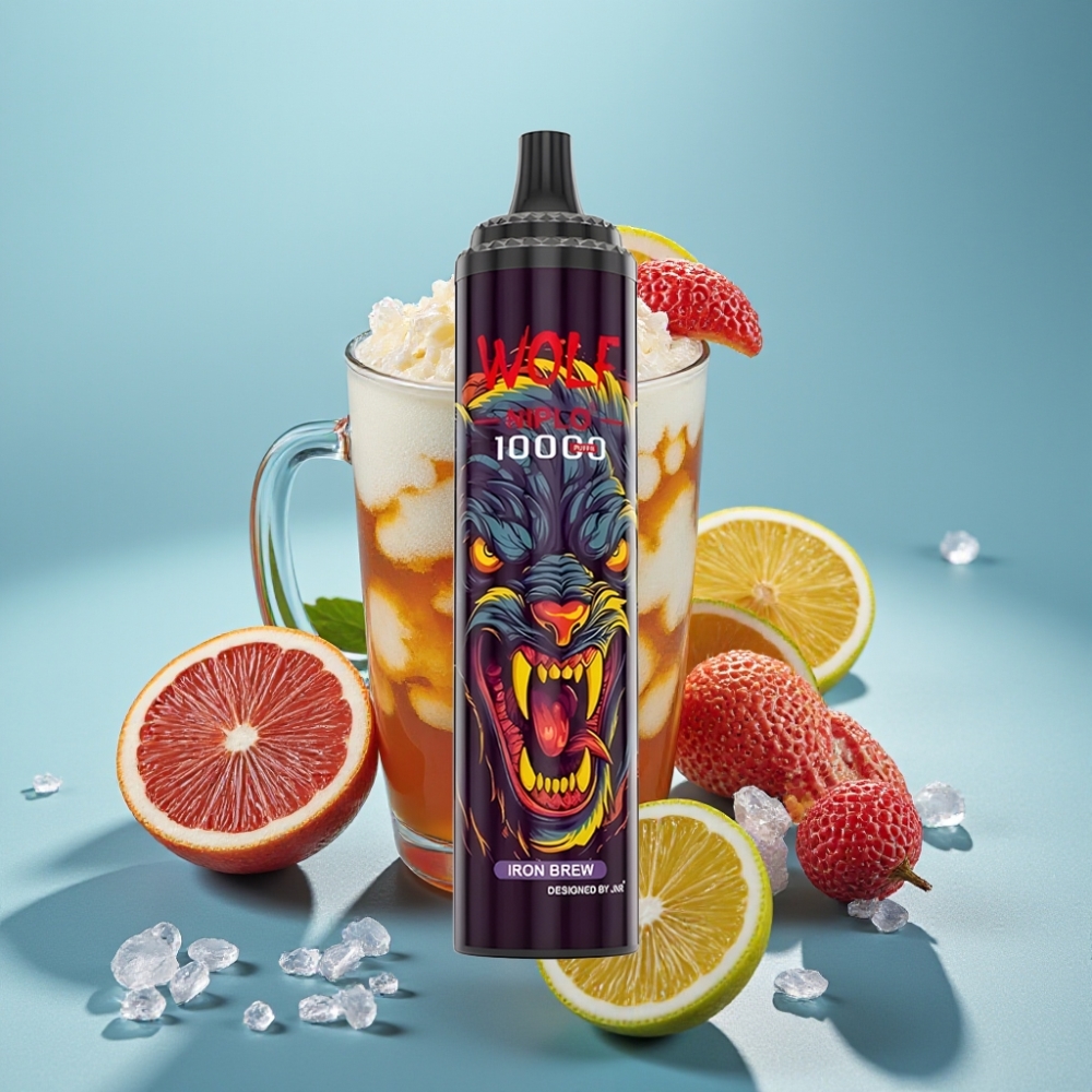 JNR Wolf Niplo 10000 Puffs Chile vape Disposable Iron Brew – 20ml, 650mAh, Type-C, 0%/2%/5% nic