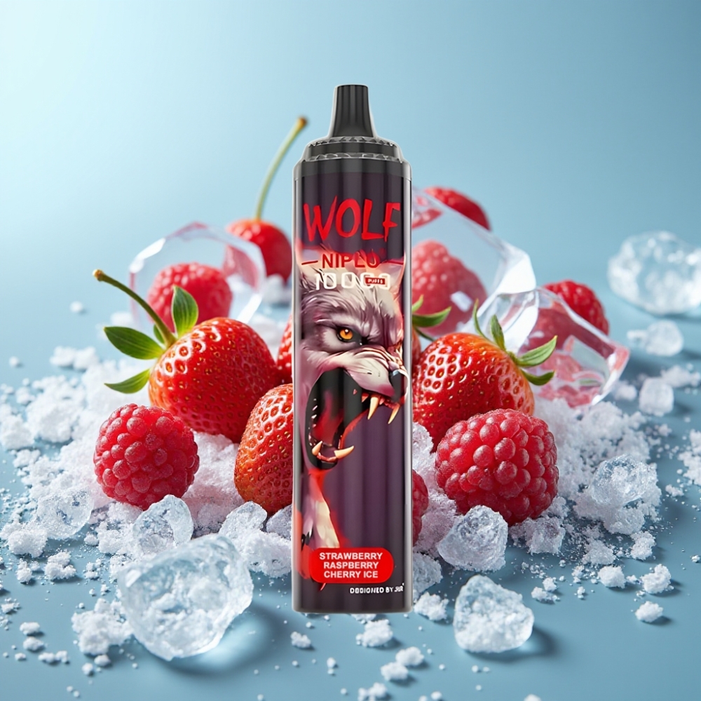 JNR Wolf Niplo 10000 Puffs Chile vape desechable sabor Fresa Frambuesa Cereza Hielo – 10000 Puffs