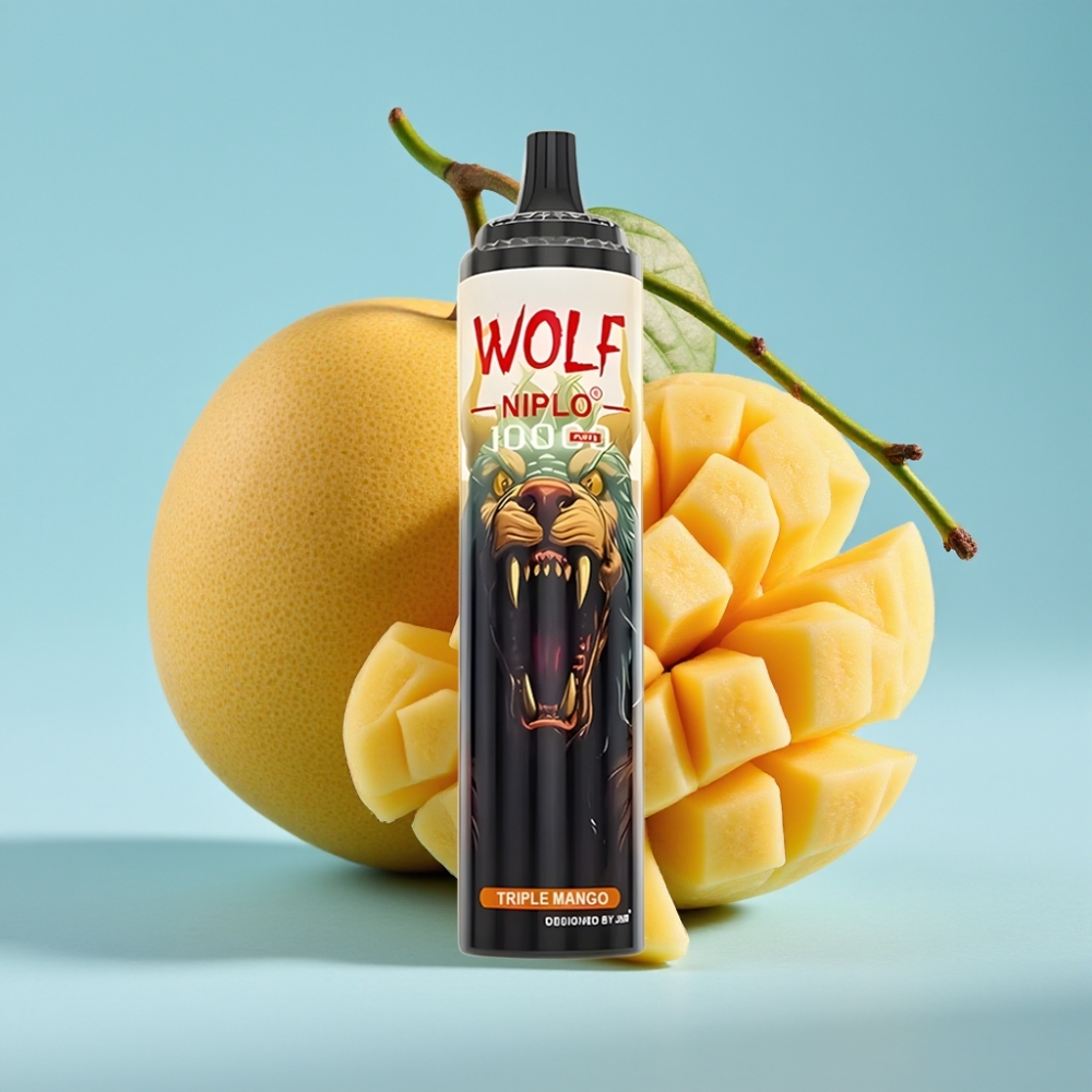 JNR Wolf Niplo 10000 Puffs Desechable Chile Vape Triple Mango, 20ml, 5% Nicotina, Carga Rápida Type-C