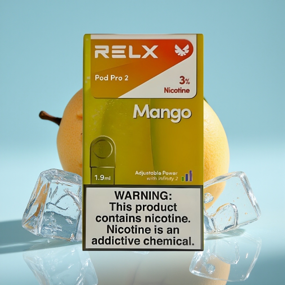 RELX Pod Pro 2 Chile Vape 3% Nicotina 600 Caladas 1.9ml Mango Ice Modos: Eco (5.5W), Smooth (6.5W), Boost (8W)
