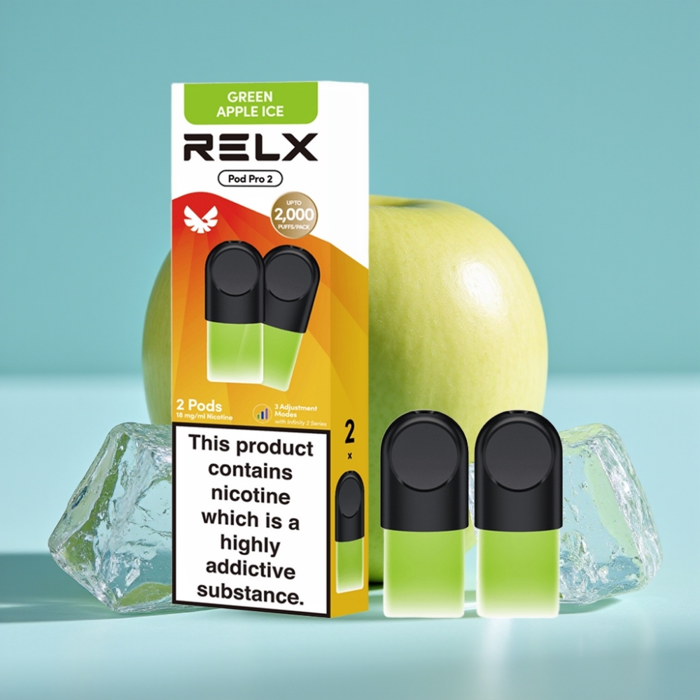 RELX Pod Pro 2 Chile Vape Dispositivo con 1.8% Nicotina Hielo de manzana verde