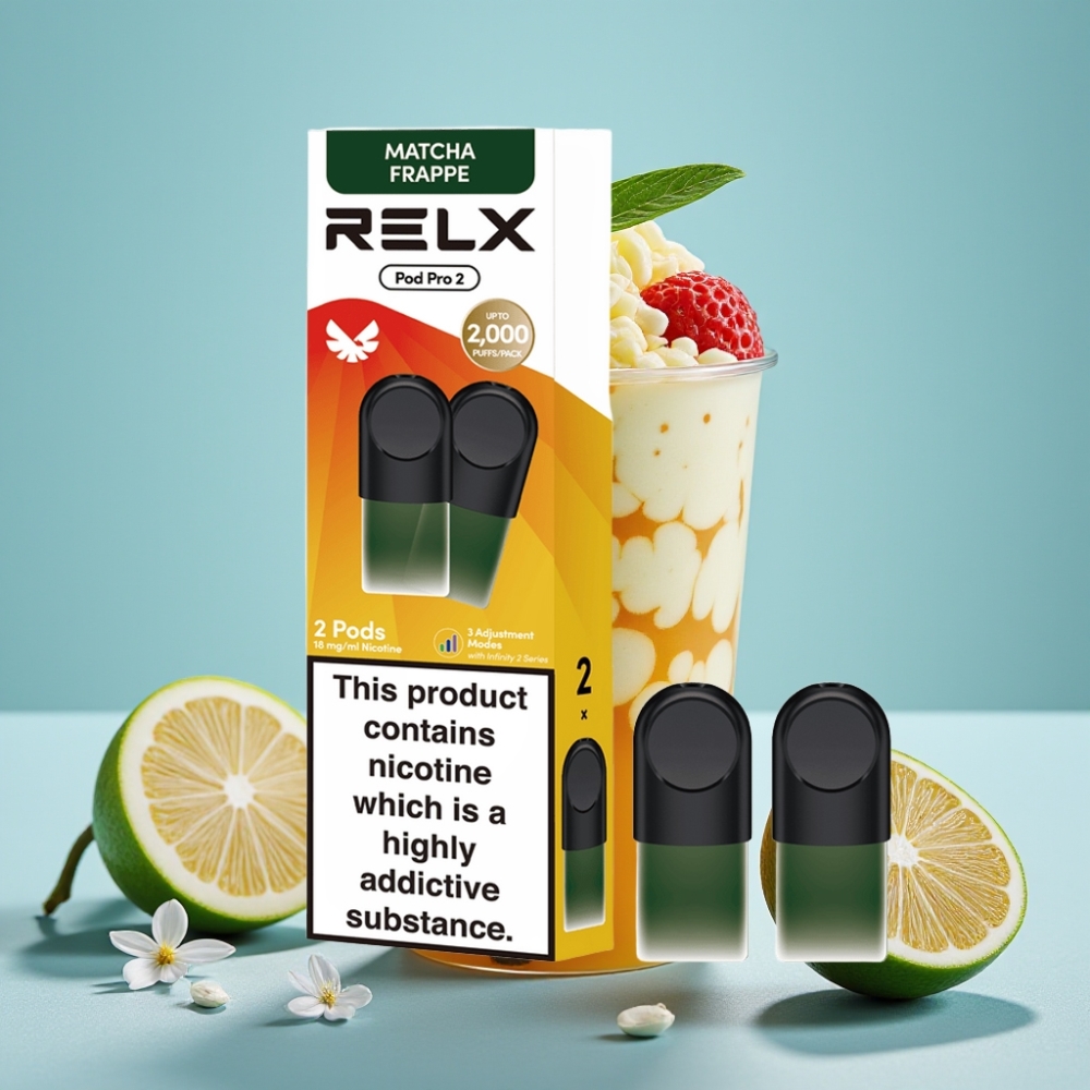 RELX Pod Pro 2 Chile Vape Dispositivo con 1.8% Nicotina Té frappé de matcha